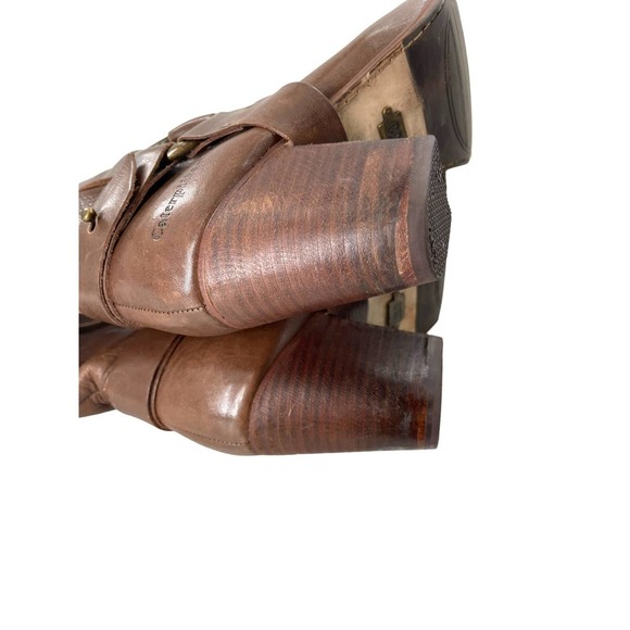 CATERPILLAR BROWN LEATHER WESTERN/ BIKER BOOT - Picture 8 of 10